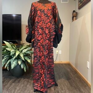 Elegant Rich Lace Black and Red Floral Maxi  Dress

G5 0226